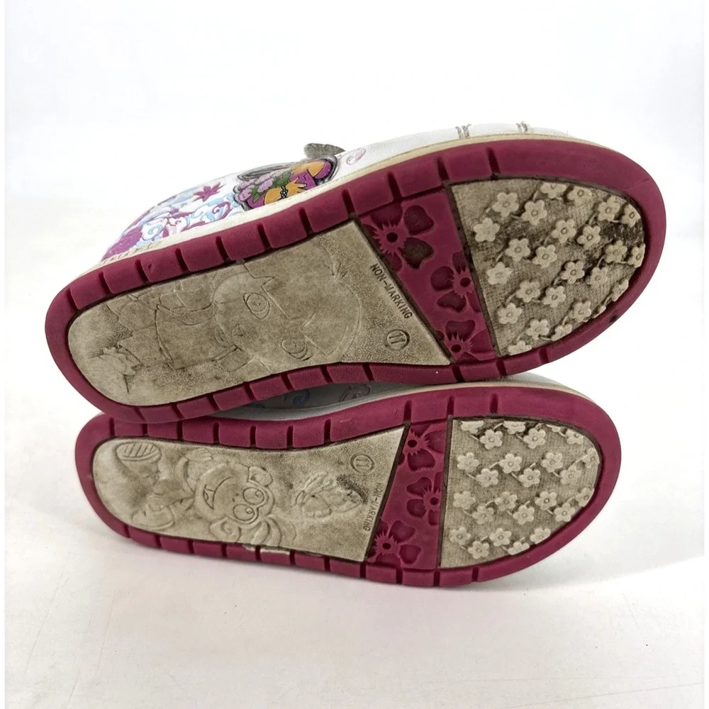 Y2K 2008 Nickelodeon Jr Dora The Explorer White Pink Tennis Shoes Size 11 Girls‎